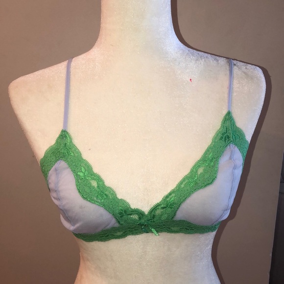 Mary Green Bralette Lillac/Green Size L - Picture 1 of 3